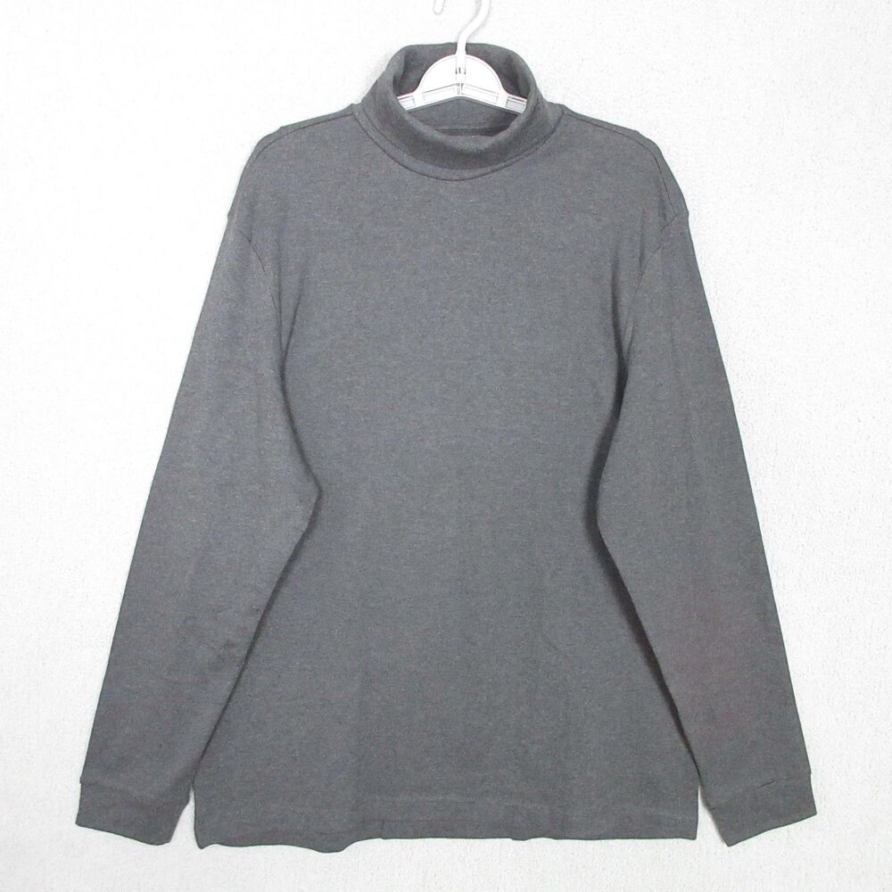 Club‎ Room Turtleneck Mens XL Gray Long Sleeve 100% Cotton Shirt Casual Layering